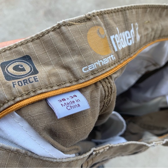 Carhartt Pants Adult 38x34 (Actual 36x32) Tan Force Cargo Ripstop Workwear Men - Picture 14 of 14